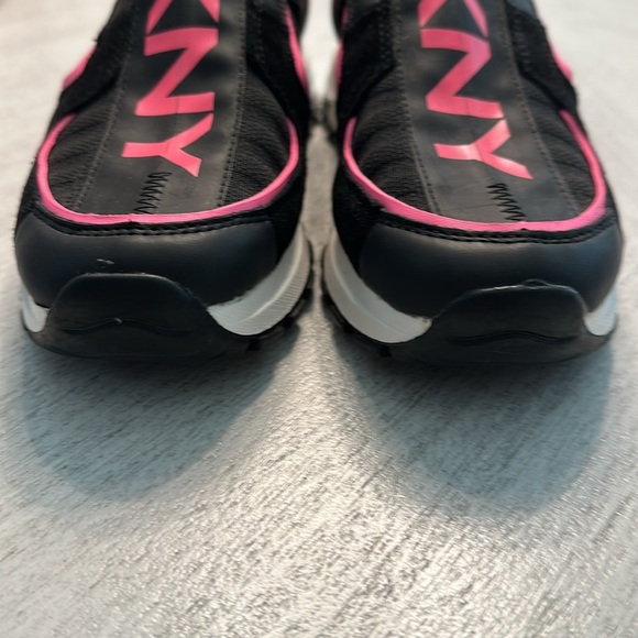 DKNY NEW black mixed pink wedge platform zip up shoes - Picture 5 of 5